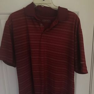 Red and white stripe Nike Golf Polo L